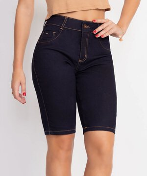 Bermuda Feminina Básica Cintura Alta Biotipo Jeans