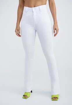 Calça Jeans Outlet Premium Hot Flare Agatha Branco