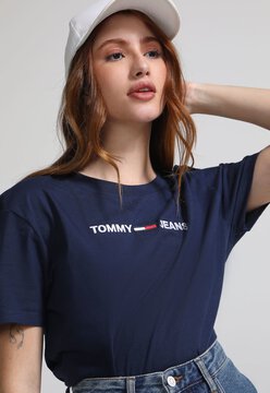 Camiseta Tommy Jeans Logo Azul-Marinho