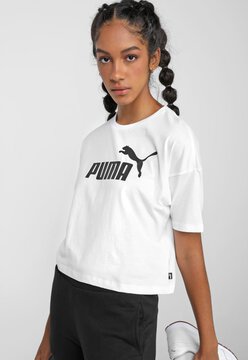 Camiseta Cropped Puma Ess Logo Branca
