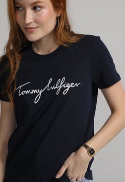 Camiseta Tommy Hilfiger Logo Azul-Marinho