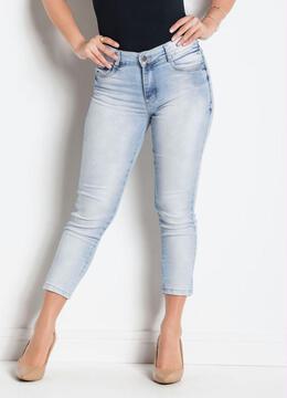 Sawary Jeans - Calça Jeans Claro Sawary Modelo Cropped