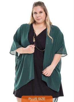 Miss Masy Plus - Kimono Feminino Plus Size Tainara Verde