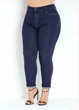 Sawary Jeans - Calça Jeans Cropped com Dobra Plus Size Sawary