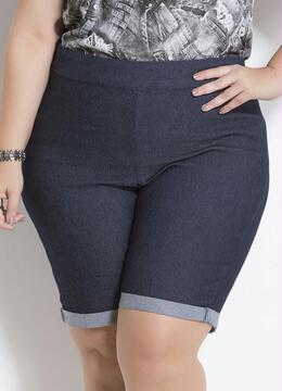 Marguerite - Bermuda Jeans Barra Dobrada Plus Size Marguerite