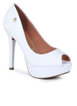 Vizzano - Sapato Peep Toe Feminino Vizzano Robusto Branco