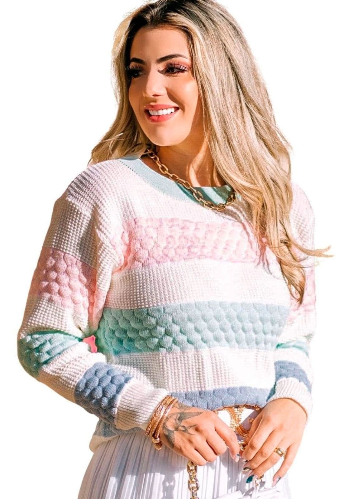 Suéter Tricot Mania de Sophia Charlotte Candy Color