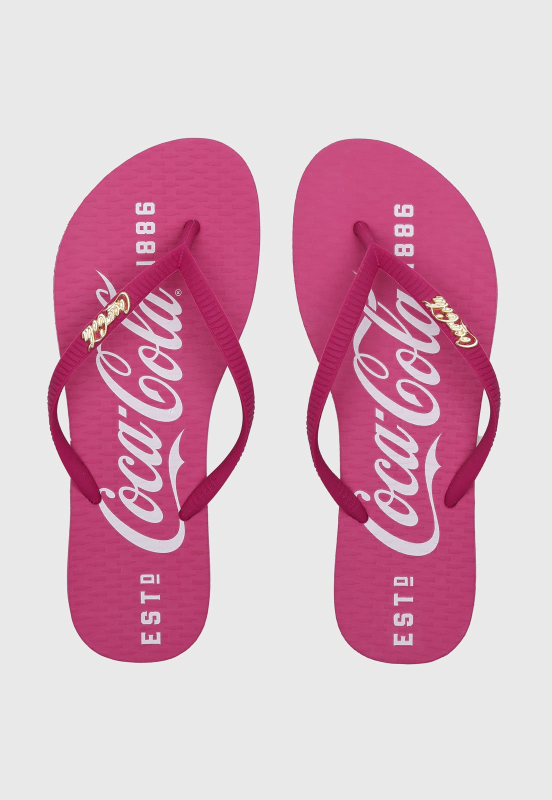 Chinelo Coca Cola Lettering Pink