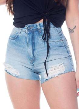 Lapop - Shorts Jeans Feminino Asa Delta Barra a Fio Claro Lapop Lp43c ... Azul