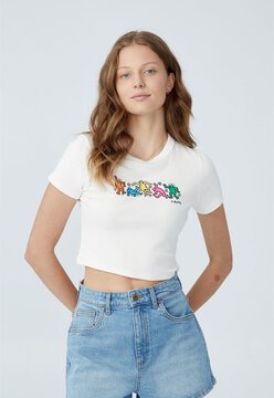Camiseta Cropped Cotton On Special Edition Keith Branca
