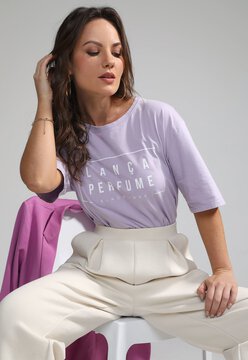 Camiseta Lança Perfume Logo Lilás